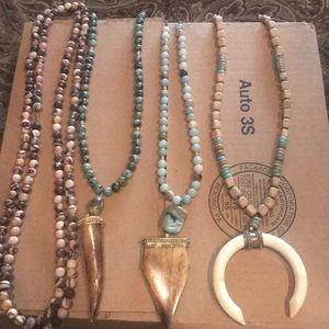 Long beaded necklaces